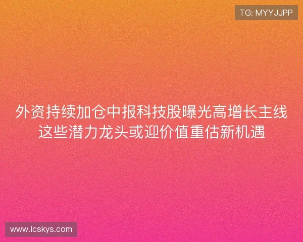 外资持续加仓中报科技股曝光高增长主线这些潜力龙头或迎价值重估新机遇